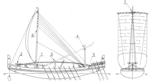 Ancient Egypt ship model plans (part of full plan)