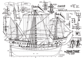 Hanse Schiff 1470 High quality ship model plans.
