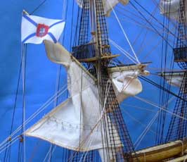 Brig Mercury. Sailing model ship.